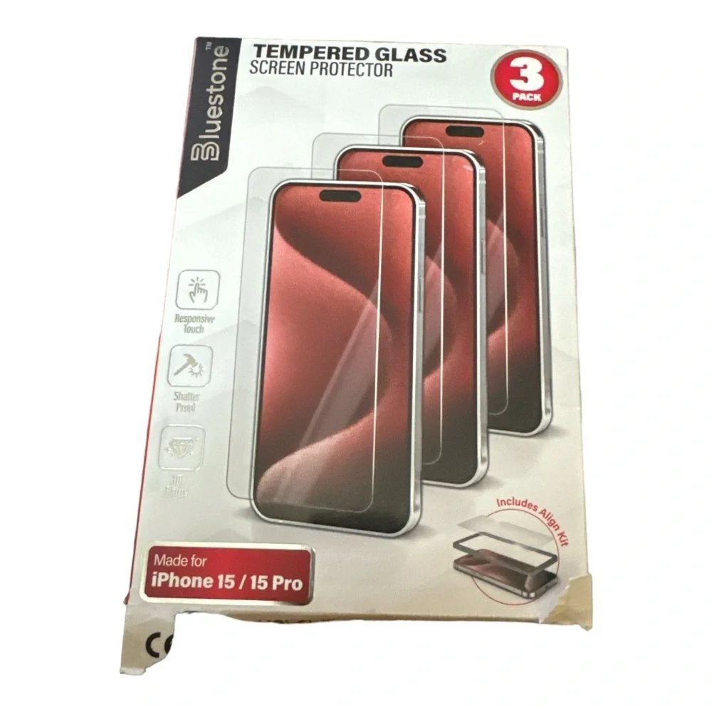 Brand New Bluestone Tempered Glass Screen Protector for iPhone 15 /iphone 15 Pro